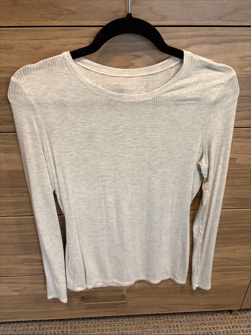 Fabletics Classic Ribbed Long-Sleeve Top - Cream